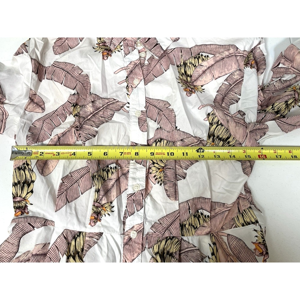 Desmond & Dempsey x H&M Summer Dress Long Sleeve Button up Palm Trees Small - Picture 8 of 11